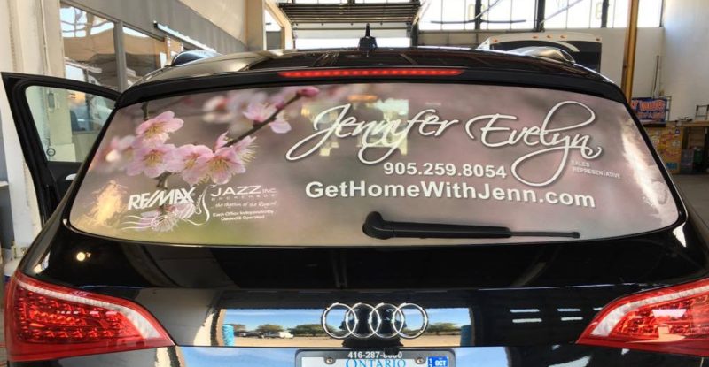 An example of a custom vehicle window wrap for a local Durham Region Realtor